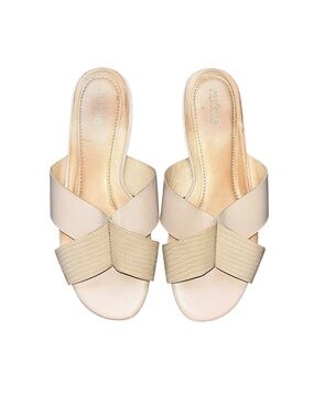 Nurture Natalia Slide Sandals Leather Straps Leather Lining Slip On Size 6 M
